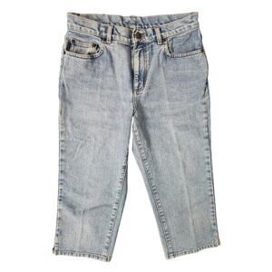 Lauren Jeans Co Ralph Lauren Womens Light-blue Cropped Capri Jeans-Size 6